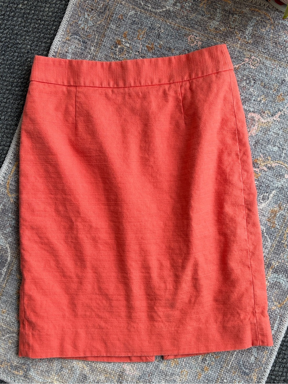 J.Crew Classic Pencil Skirt Women's Coral Straight Skirt